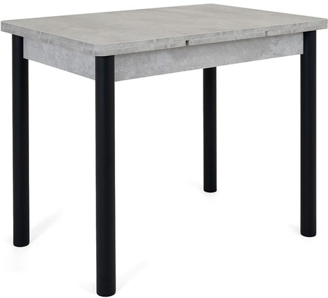 Кухонный стол раскладной Милан-2 EVO, ноги черные, светлый цемент в Грозном - изображение