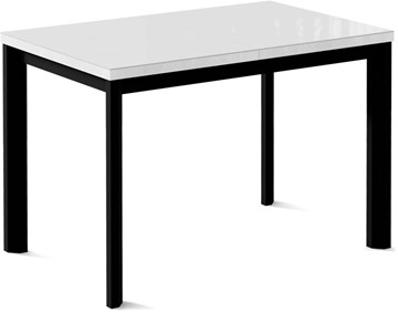 Кухонный стол раскладной Нагано-1G (ноги черные, стекло cristal/белый цемент) в Грозном