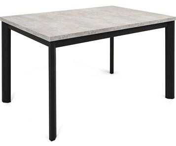 Кухонный стол раскладной Нагано-1L (ноги черные, светлый цемент) в Грозном