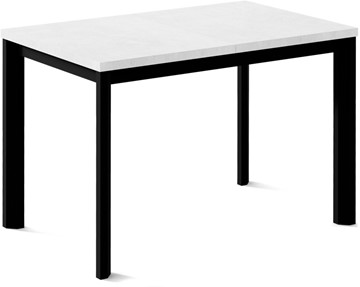 Кухонный стол раскладной Нагано-3L (ноги черные, белый цемент) в Грозном