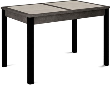 Раздвижной стол Ницца-1 ПЛ (ноги черные, плитка бежевая/серый камень) в Грозном