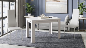 Кухонный стол раздвижной Норман тип 1, цвет Белый/Стекло белый глянец в Грозном - предосмотр 3