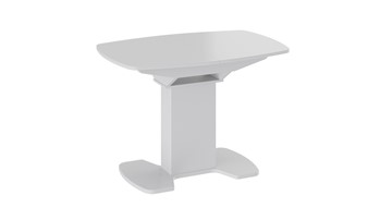 Кухонный раздвижной стол Портофино (СМ(ТД)-105.01.11(1)), цвет  Белый глянец/Стекло белое в Грозном