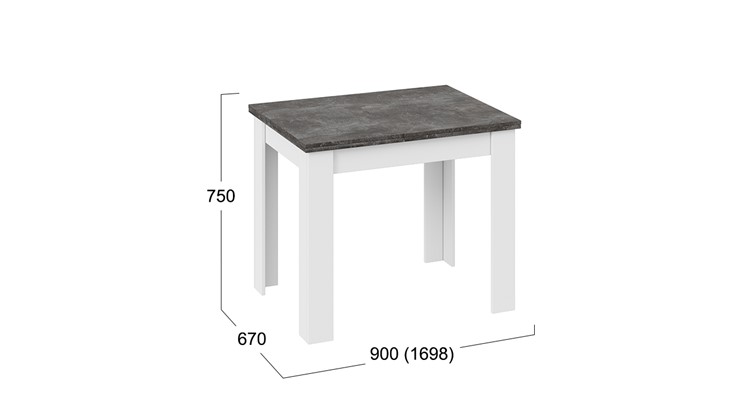 Раздвижной стол Промо тип 3 (Белый/Ателье темный) в Грозном - изображение 4