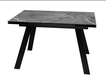 Стол раздвижной SKL 140, керамика черный мрамор/подстолье черное/ножки черные в Грозном