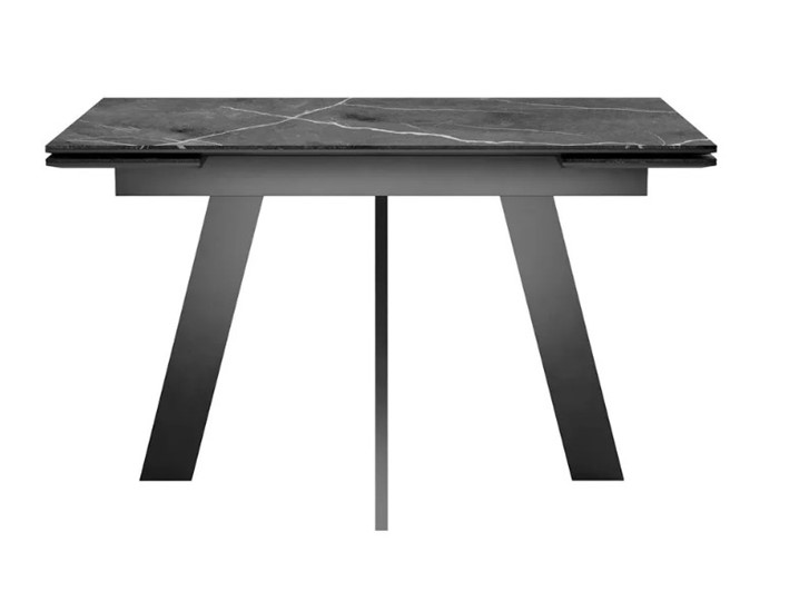 Стол раздвижной SKM 120, керамика черный мрамор/подстолье черное/ножки черные в Грозном - изображение 2