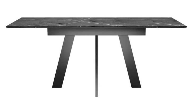 Стол раздвижной SKM 120, керамика черный мрамор/подстолье черное/ножки черные в Грозном - изображение 4