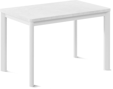 Кухонный стол раскладной Токио-1L (ноги металлические белые, белый цемент) в Грозном