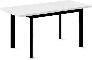 Кухонный стол раздвижной Токио-2L (ноги металлические черные, белый цемент) в Грозном - предосмотр 1