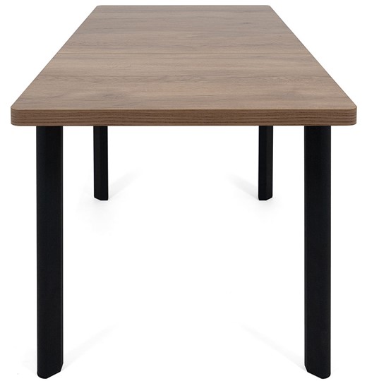 Кухонный стол раскладной Токио-2L (ноги металлические черные, дуб табако) в Грозном - изображение 5