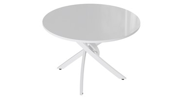 Кухонный стол Diamond тип 2 (Белый муар/Белый глянец) в Грозном - предосмотр