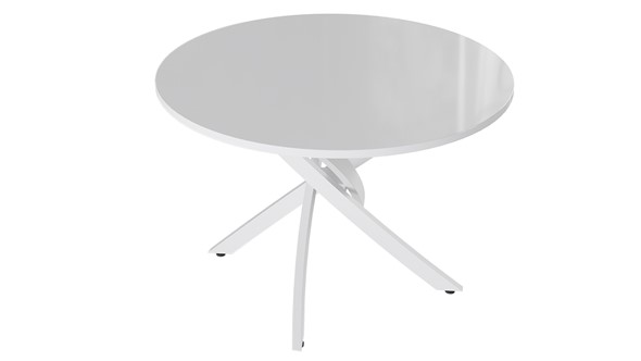 Кухонный стол Diamond тип 2 (Белый муар/Белый глянец) в Грозном - изображение