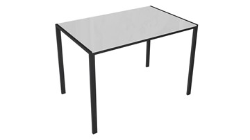 Обеденный стол Торрес тип 1 (Черный муар/Белый глянец) в Грозном