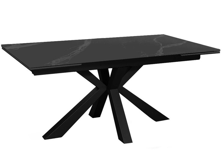 Стол раздвижной DikLine SFE160 Керамика Черный мрамор/подстолье черное/опоры черные (2 уп.) в Грозном - изображение 1