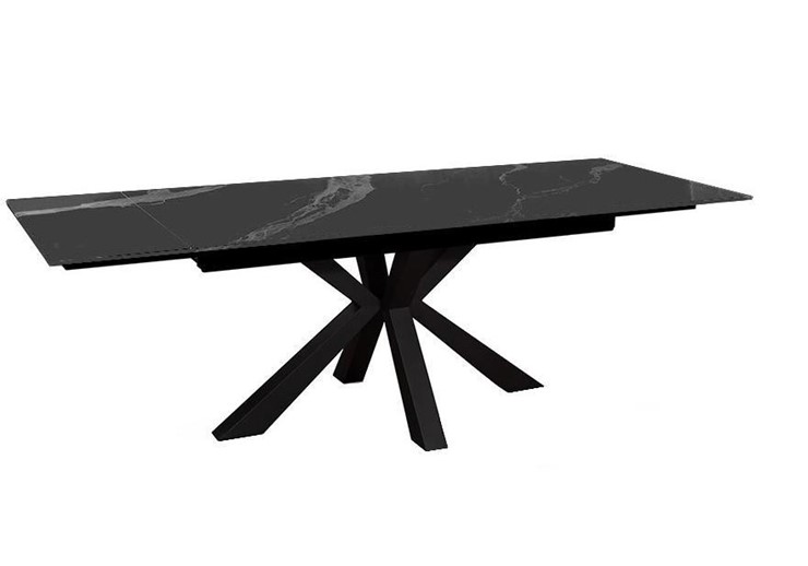 Стол раздвижной DikLine SFE160 Керамика Черный мрамор/подстолье черное/опоры черные (2 уп.) в Грозном - изображение 2