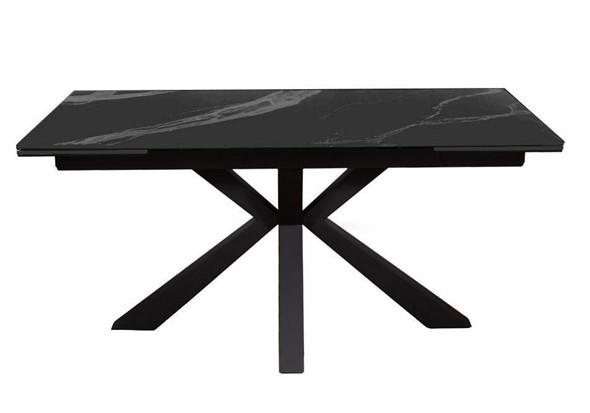 Стол раздвижной DikLine SFE160 Керамика Черный мрамор/подстолье черное/опоры черные (2 уп.) в Грозном - изображение