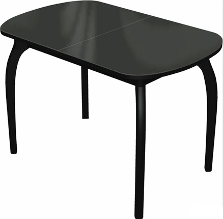 Кухонный стол раскладной Ривьера исп.1 дерево №1 (стекло черное/черный) в Грозном - изображение