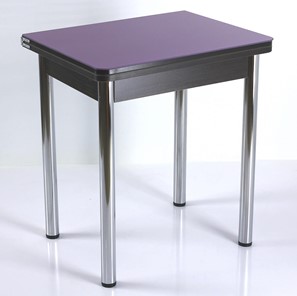 Кухонный пристенный стол СПА-01 СТ2, венге ЛДСП/стекло фиолетовый/39 прямые трубки хром в Грозном