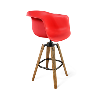 Барный стул SHT-ST31/S93 (красный/брашированный коричневый/черный муар) в Грозном
