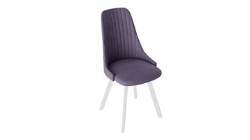 Обеденный стул Франк (паук) исп2 (Белый матовый/Микровелюр Фиолетовый) в Грозном