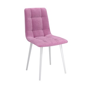 Обеденный стул Белла, велюр тенерифе розовый/Цвет металл белый в Грозном