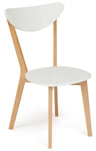 Кухонный стул MAXI (Макси), бук/МДФ 86x48,5x54,5 Белый/Натуральный Бук арт.19584 в Грозном - предосмотр