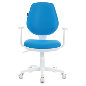 Компьютерное кресло Brabix Fancy MG-201W (с подлокотниками, пластик белый, голубое) 532411 в Грозном - предосмотр 1