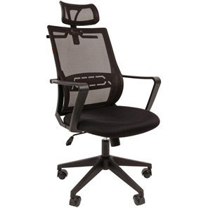 Кресло компьютерное CHAIRMAN 545 сетка/ткань черный в Грозном