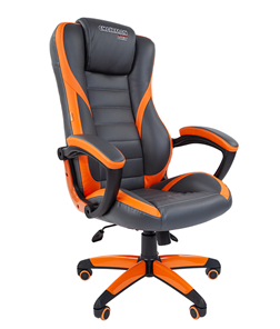 Компьютерное кресло CHAIRMAN GAME 22 эко кожа, серый/оранжевый в Грозном