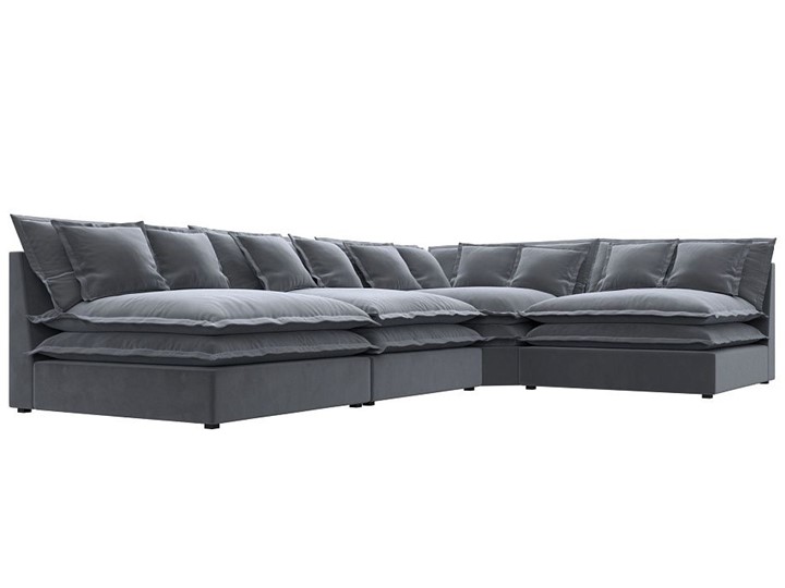 Угловой диван Лига-040, Серый (велюр) в Грозном - изображение 2