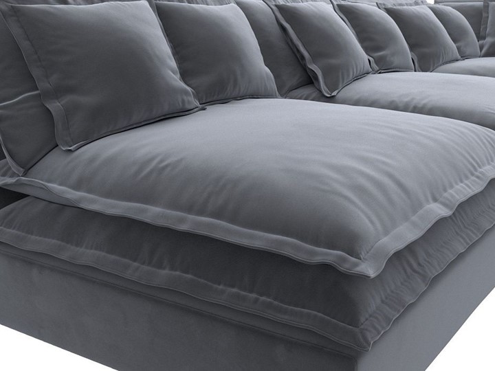 Угловой диван Лига-040, Серый (велюр) в Грозном - изображение 3