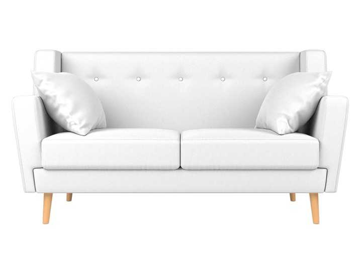 Прямой диван Брайтон 2, Белый (экокожа) в Грозном - изображение 1
