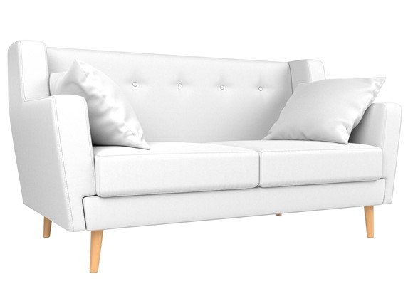 Прямой диван Брайтон 2, Белый (экокожа) в Грозном - изображение