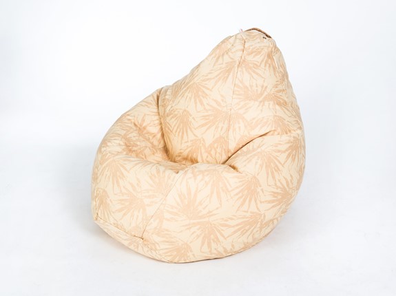 Кресло-мешок Груша большое, жаккард, бежевые листья в Грозном - изображение