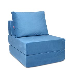 Бескаркасное кресло Окта, велюр синий в Грозном