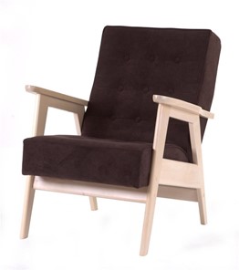 Кресло Ретро (беленый дуб / RS 32 - коричневый) в Грозном