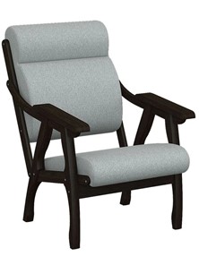Кресло Вега 10 ткань серый, каркас венге в Грозном