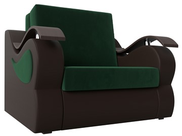 Раскладное кресло Меркурий (60), Зеленый\Коричневый (Велюр\Экокожа) в Грозном