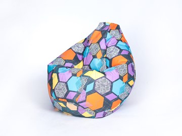 Кресло-мешок Груша малое, велюр принт, геометрия в Грозном
