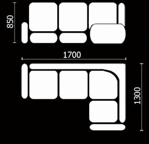Кухонный диван Нео КМ-01 (168х128 см.) в Грозном - предосмотр 3
