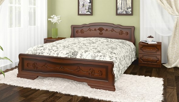 Кровать 2-спальная Карина-6 тахта (Орех) 180х200 в Грозном - изображение