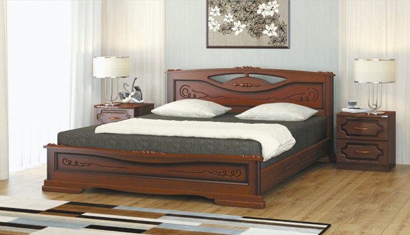 Полутороспальная кровать Елена-3 (Орех) 140х200 в Грозном - изображение