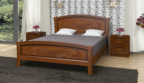 Полуторная кровать Карина-16 (Орех) 140х200 в Грозном - изображение