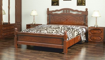 Кровать двуспальная Карина-15 (Орех) 160х200 в Грозном