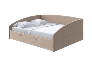 Двуспальная кровать Bono 160х200, Флок (Бентлей Какао) в Грозном