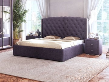 Кровать двуспальная Dario Slim 140x200, Велюр (Лофти Слива) в Грозном