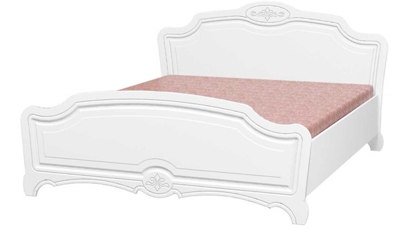 Кровать 2-спальная Лотос (Лак-Белый Жемчуг) 160х200 в Грозном - изображение