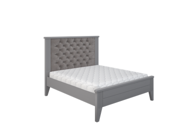 Кровать двуспальная с каретной стяжкой Верона 1400, Серый в Грозном