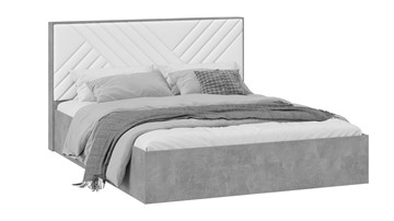 Кровать в спальню с подъемным механизмом Хилтон Тип 1 с заглушиной (Ателье светлый/Белый) в Грозном