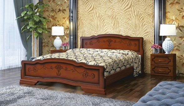 Спальная кровать Карина-6 (Орех) 140х200 в Грозном - изображение